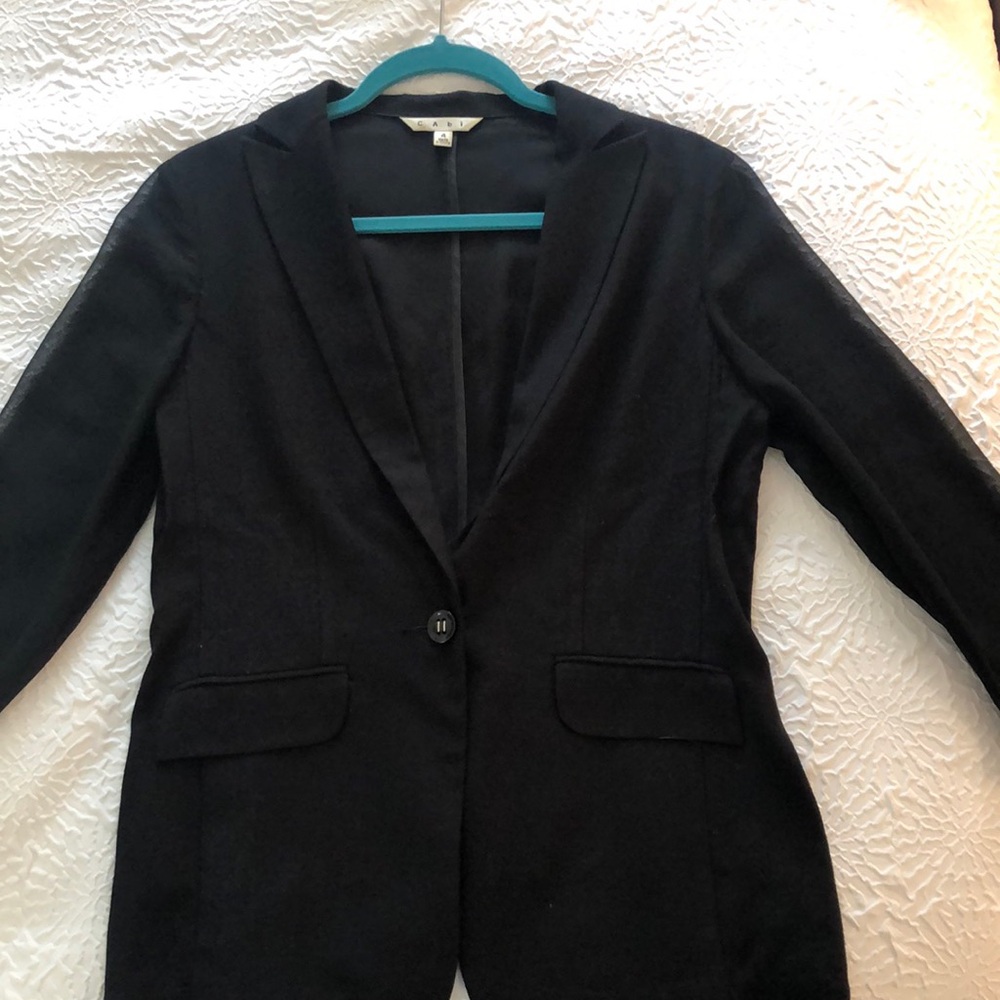 Cabi size 4 black unconstructed blazer with one button